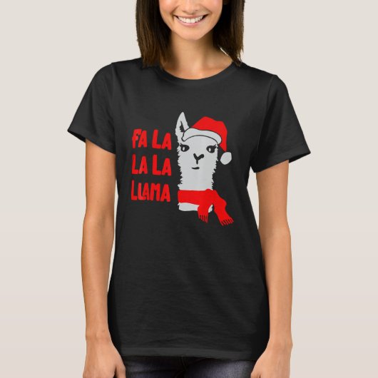 Fa La La La Lama Kerstmis T-shirt (Voorkant)