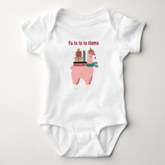 Fa la la la lama vakantie baby body romper (Voorkant)