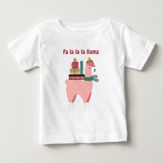 Fa la la la lama vakantie baby tshirt (Voorkant)