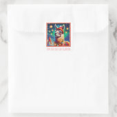 Fa La La La Lama Vierkante Sticker (Tas)