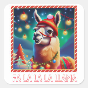 Fa La La La Lama Vierkante Sticker