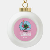 Fa La La La Lamingo Keramische Bal Ornament (Voorkant)