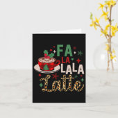 Fa La La La Latte Funny Kerstkoffie Lovers Kaart (Gele Bloem)