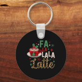 Fa La La La Latte Funny Kerstkoffie Lovers Sleutelhanger (Voorkant)
