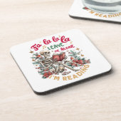 Fa La La La Leave Me Alone I'm Reading Bier Onderzetter (Linkerzijde)