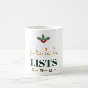 Fa La La La Lijst Kerst Planner Humor Koffiemok
