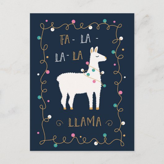 Fa-La-La-La Llama Briefkaart (Voorkant)
