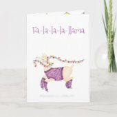 Fa-la-la-la-llama cute Christmas card Kaart (Voorkant)