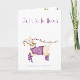 Fa-la-la-la-llama cute Christmas card Kaart