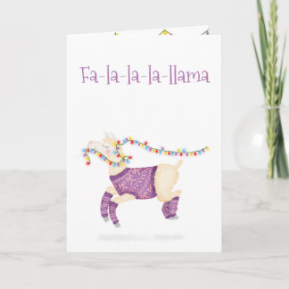 Fa-la-la-la-llama cute Christmas card Kaart