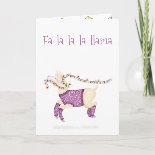 Fa-la-la-la-llama cute Christmas card Kaart (Voorkant)