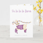 Fa-la-la-la-llama cute Christmas card Kaart (Gele Bloem)