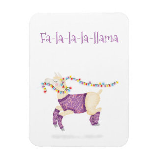 Fa-la-la-la-llama cute Christmas magnet Magneet