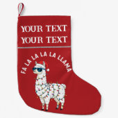 Fa La La La Llama Funny Christmas Personalized Kleine Kerstsok (Voorkant)