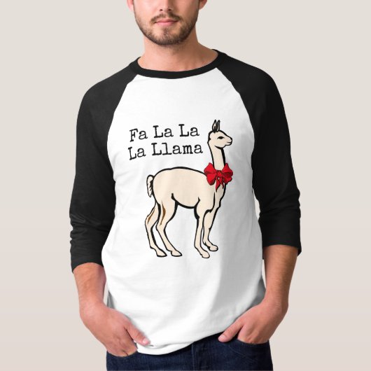 Fa La La La Llama Funny Shirt voor kerstmis (Voorkant)