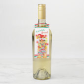 Fa La La La Llama! grillige waterverf kerst Flessenhanger (Op fles)