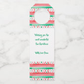 Fa La La La Llama! grillige waterverf kerst Flessenhanger (Achterkant)