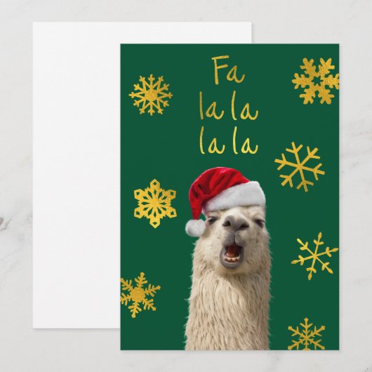 Fa La La La Llama Kaart (Voorkant / Achterkant)