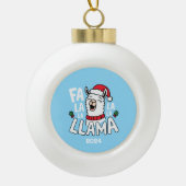 Fa La La La Llama Keramische Bal Ornament (Voorkant)