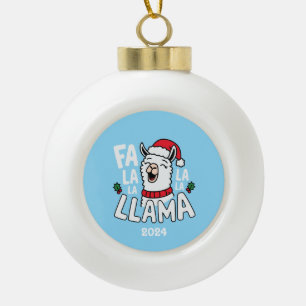 Fa La La La Llama Keramische Bal Ornament