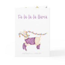 Fa-la-la-la-llama kerstkaart voor lieve mensen