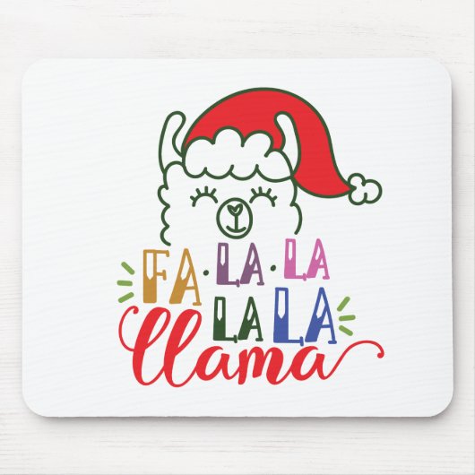 Fa la la la Llama Kerstmis | Mousepad Muismat (Voorkant)