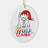 Fa la la la Llama Kerstmis | Versiering Keramisch Ornament (Rechts)
