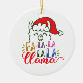 Fa la la la Llama Kerstmis | Versiering Keramisch Ornament (Voorkant)