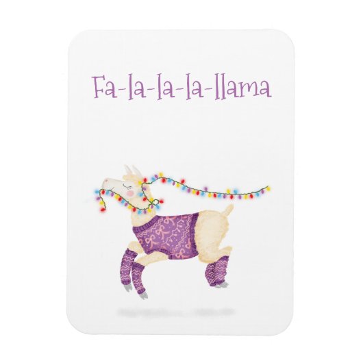Fa-la-la-la-llama leuke kerst magneet (Verticaal)