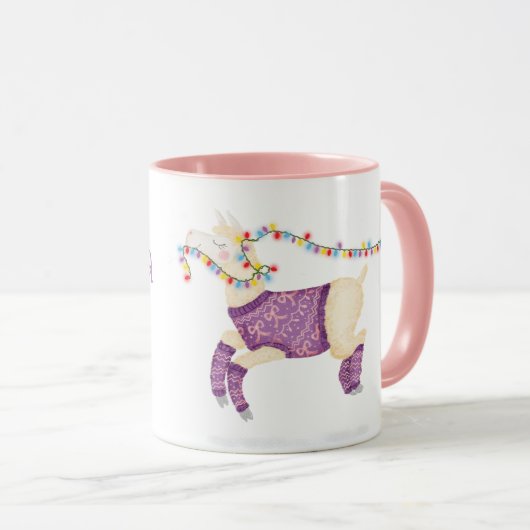 Fa-la-la-la-llama leuke kerst mok (Voorkant rechts)