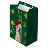 Fa La La La Llama Medium Cadeauzakje (Voorkant Gekanteld)