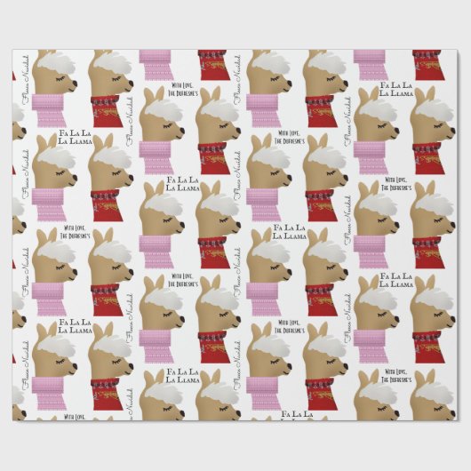 Fa La La La Llama Personalized Holiday Cadeaupapier (Vlak)