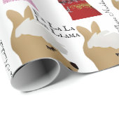 Fa La La La Llama Personalized Holiday Cadeaupapier (Rol Hoek)