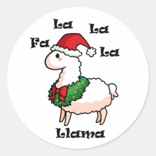 Fa La La La Llama Ronde Sticker