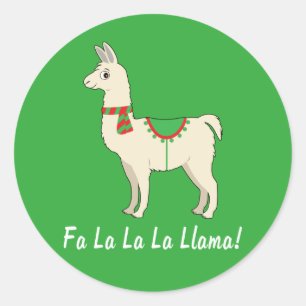 Fa La La La Llama! Ronde Sticker