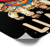 Fa La La La Llama Shirt Kerstmis Poster (Hoek)