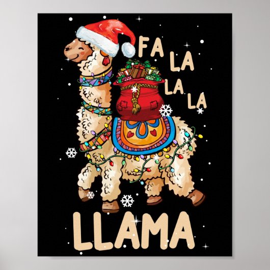 Fa La La La Llama Shirt Kerstmis Poster (Voorkant)