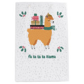 Fa la la la llama vakantiegeschenktas medium cadeauzakje (Voorkant)