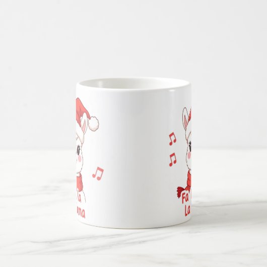 Fa La La La Llama Witte Herten Kerst Koffie Mok (Center)