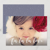 Fa la la La Love Kerstmis Foto Groet Feestdagenkaart (Voorkant / Achterkant)