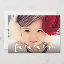 Fa la la La Love Kerstmis Foto Groet Feestdagenkaart