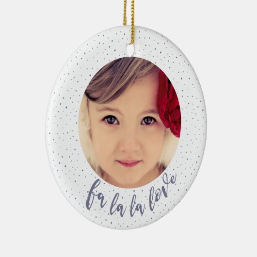 Fa La La La Love Kerstmis Fotoboom Ornament (Rechts)