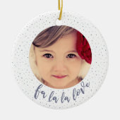 Fa La La La Love Kerstmis Fotoboom Ornament (Voorkant)