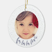Fa La La La Love Kerstmis Fotoboom Ornament (Links)