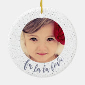 Fa La La La Love Kerstmis Fotoboom Ornament (Achterkant)