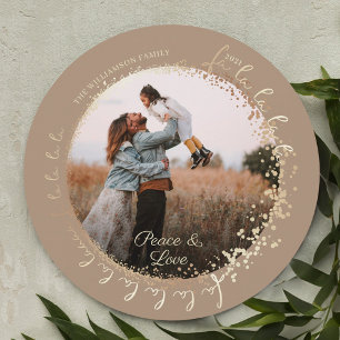 Fa La La La Magical Gold Kerstcarol Song 1 Foto Feestdagenkaart