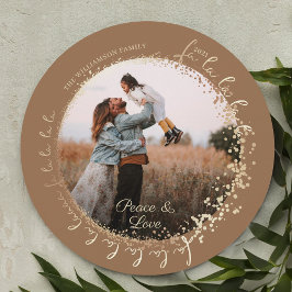 Fa La La La Magical Gold Kerstcarol Song 1 Foto Feestdagenkaart