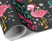 Fa La La La Mingo Christmas Flamingo Pink Lover Cadeaupapier (Rol Hoek)