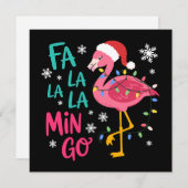Fa La La La Mingo Christmas Flamingo Pink Lover Feestdagenkaart (Voorkant / Achterkant)