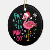 Fa La La La Mingo Christmas Flamingo Pink Lover Keramisch Ornament (Links)